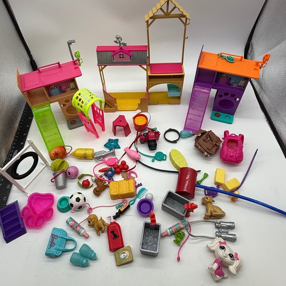 Barbie Pet Care Playset Lot Figures Accessories vet farm groom Mixed Pieces